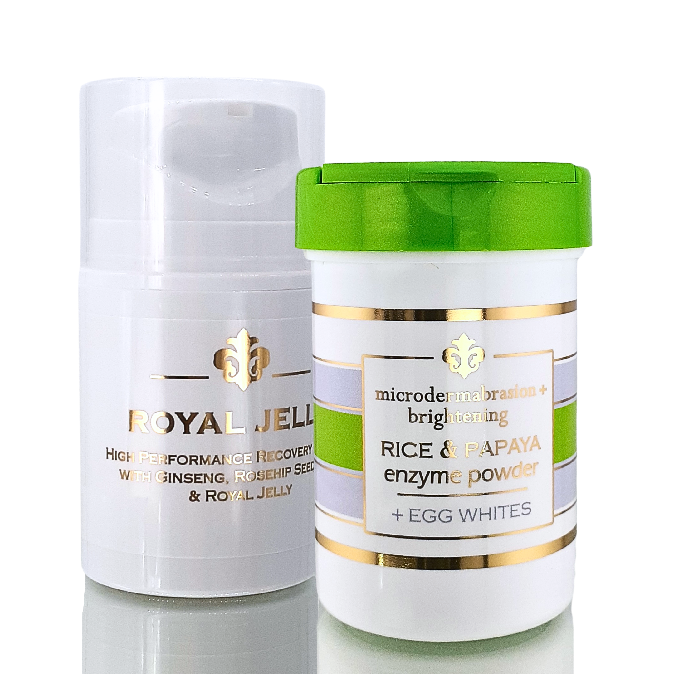Royal Jelly Anti-Aging Cream &amp; Egg Whites Exfoliating Powder - Bundle